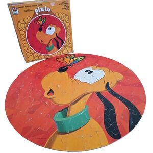 Vintage‎ Walt Disney's Pluto Puzzle 4427  Whitman 125 Pcs Round Jigsaw COMPLETE